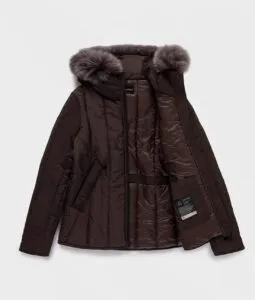 SHORT BERNA FUR JACKET-Black coffee- RefrigiWear
